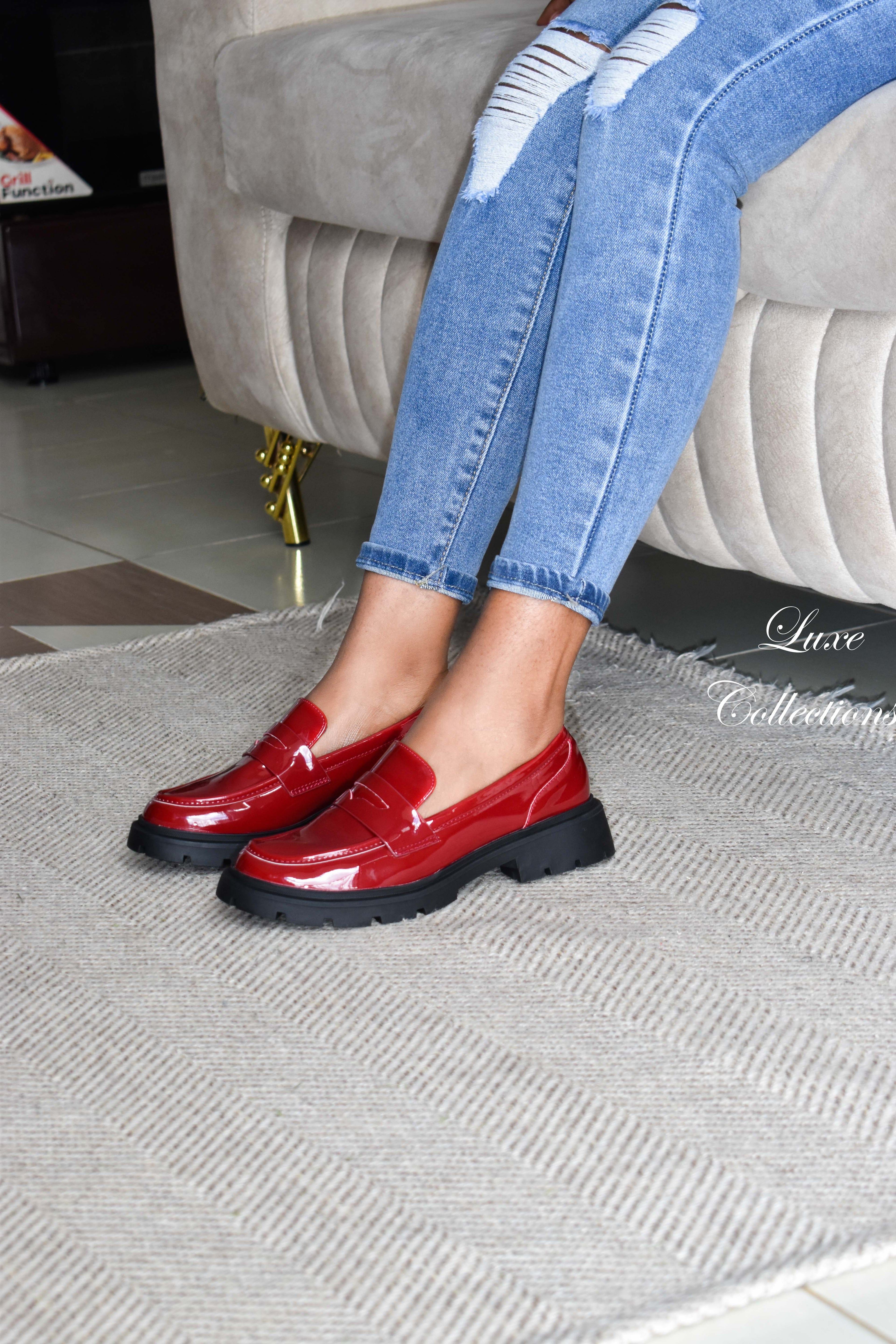 Maroon Platform Brogues
