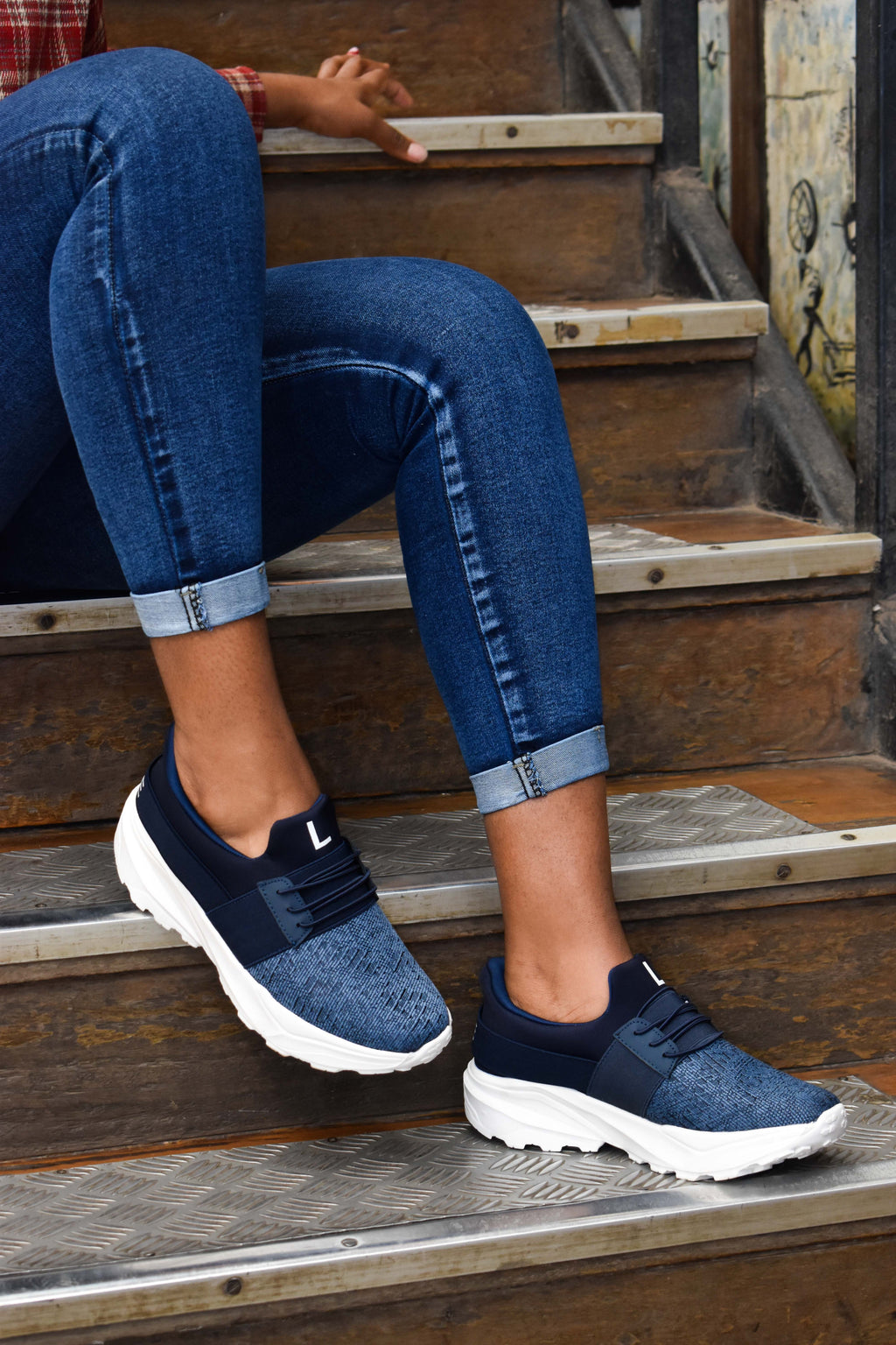 Navy Blue Luxe Sneakers