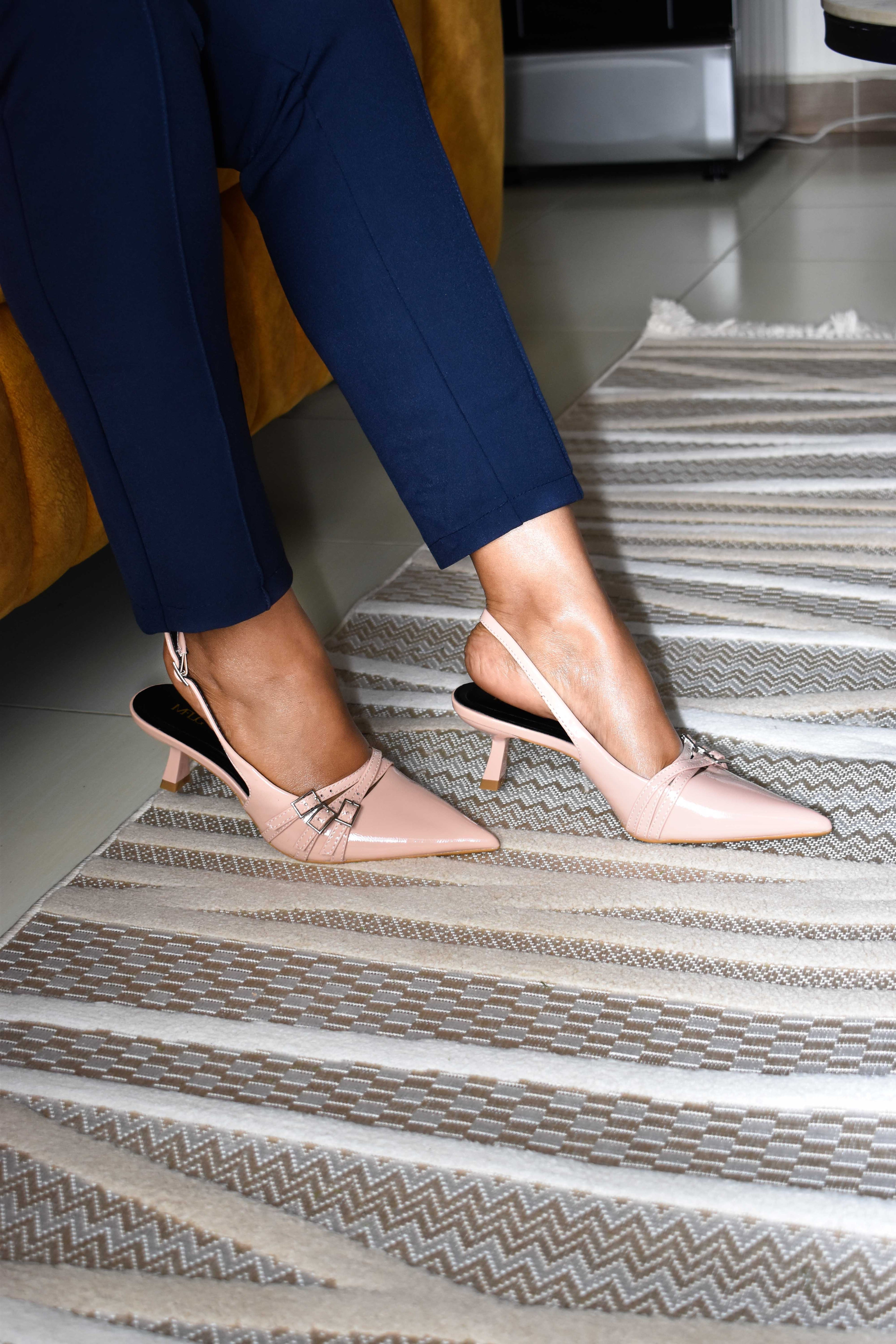 Beige Triplex Kitten Heels