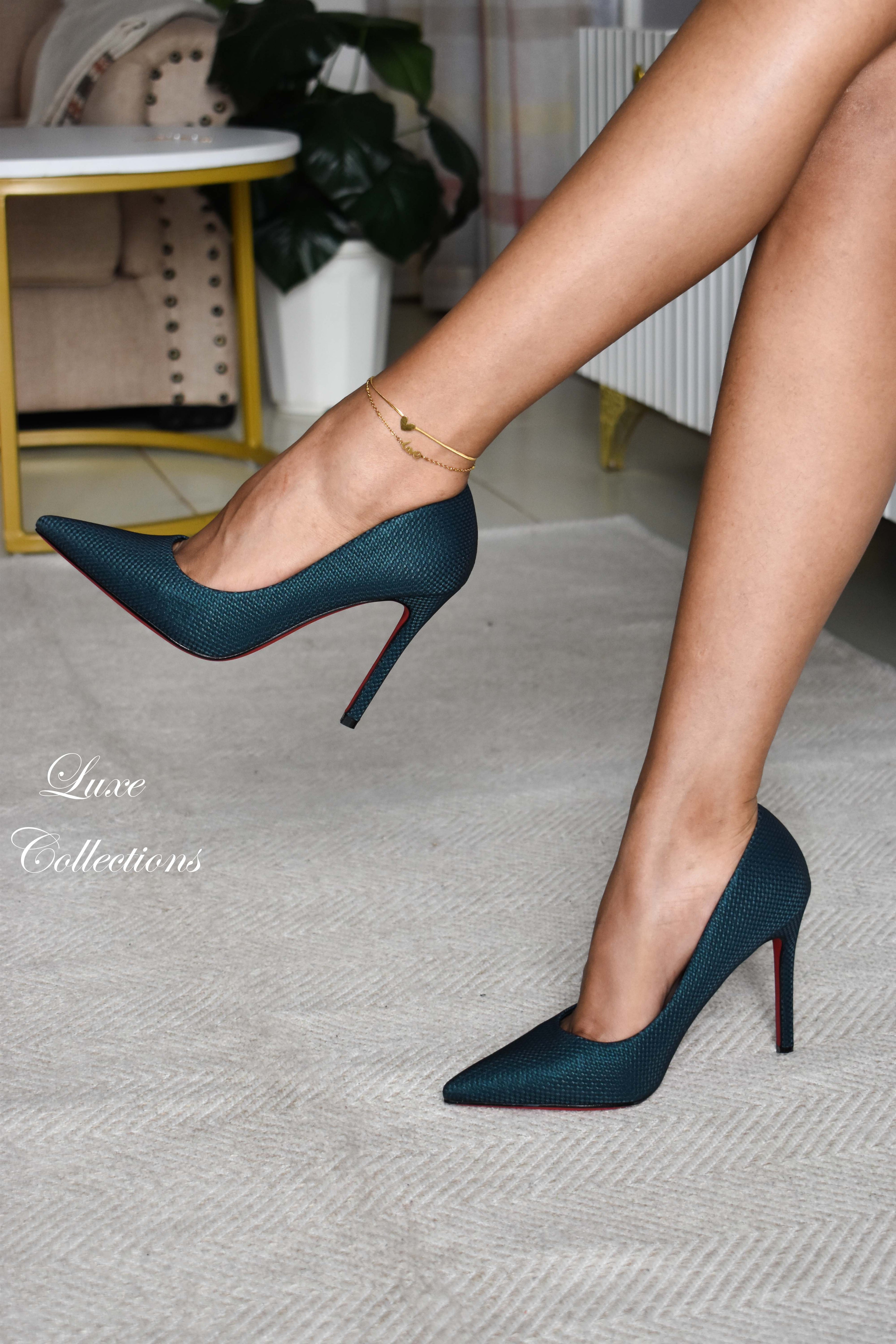 Green Matte Finish Luxe Heels
