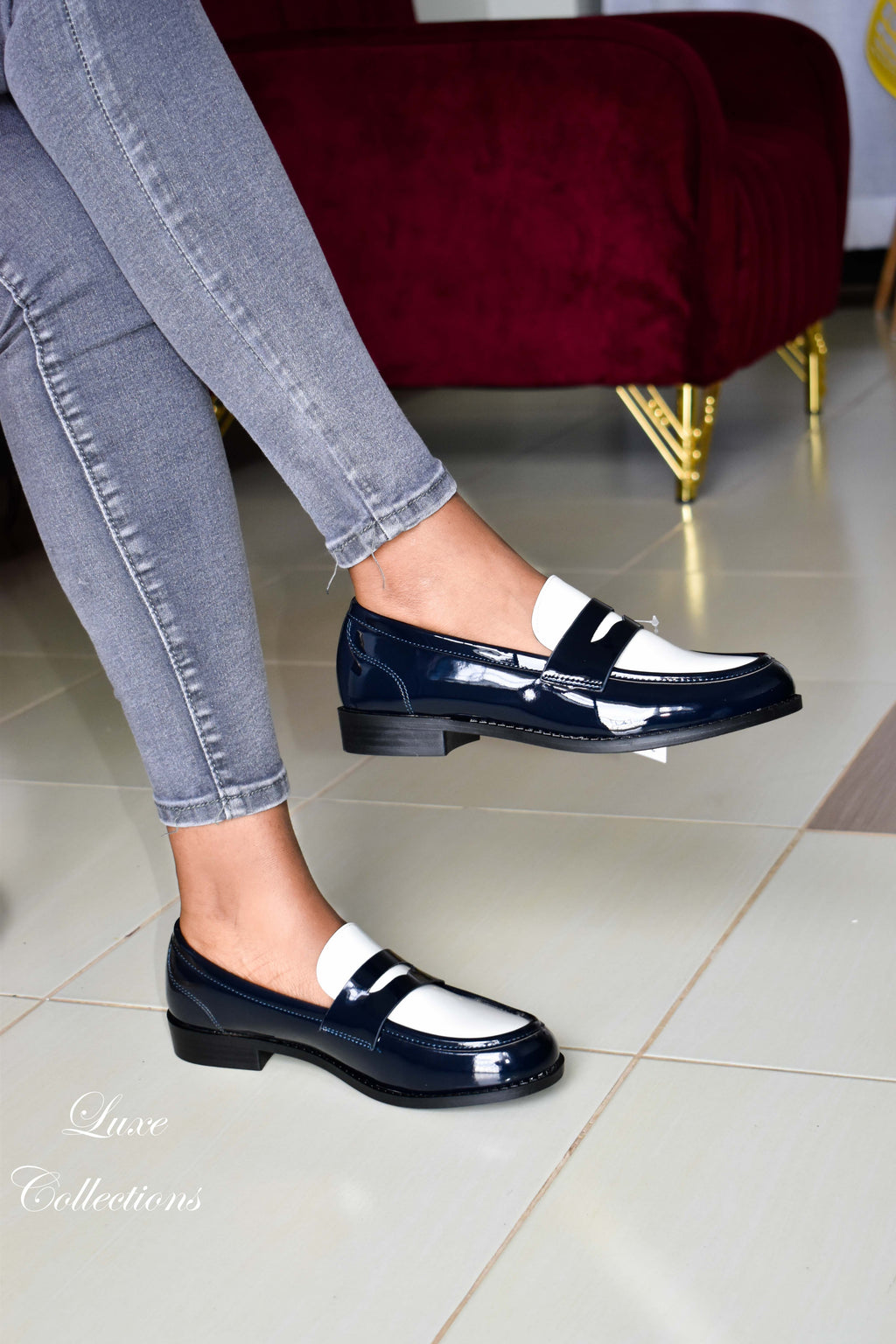 Black White Loafers