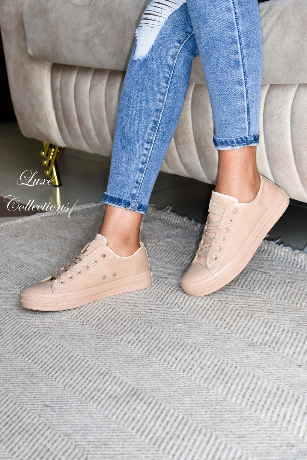 Brown canvas shoes