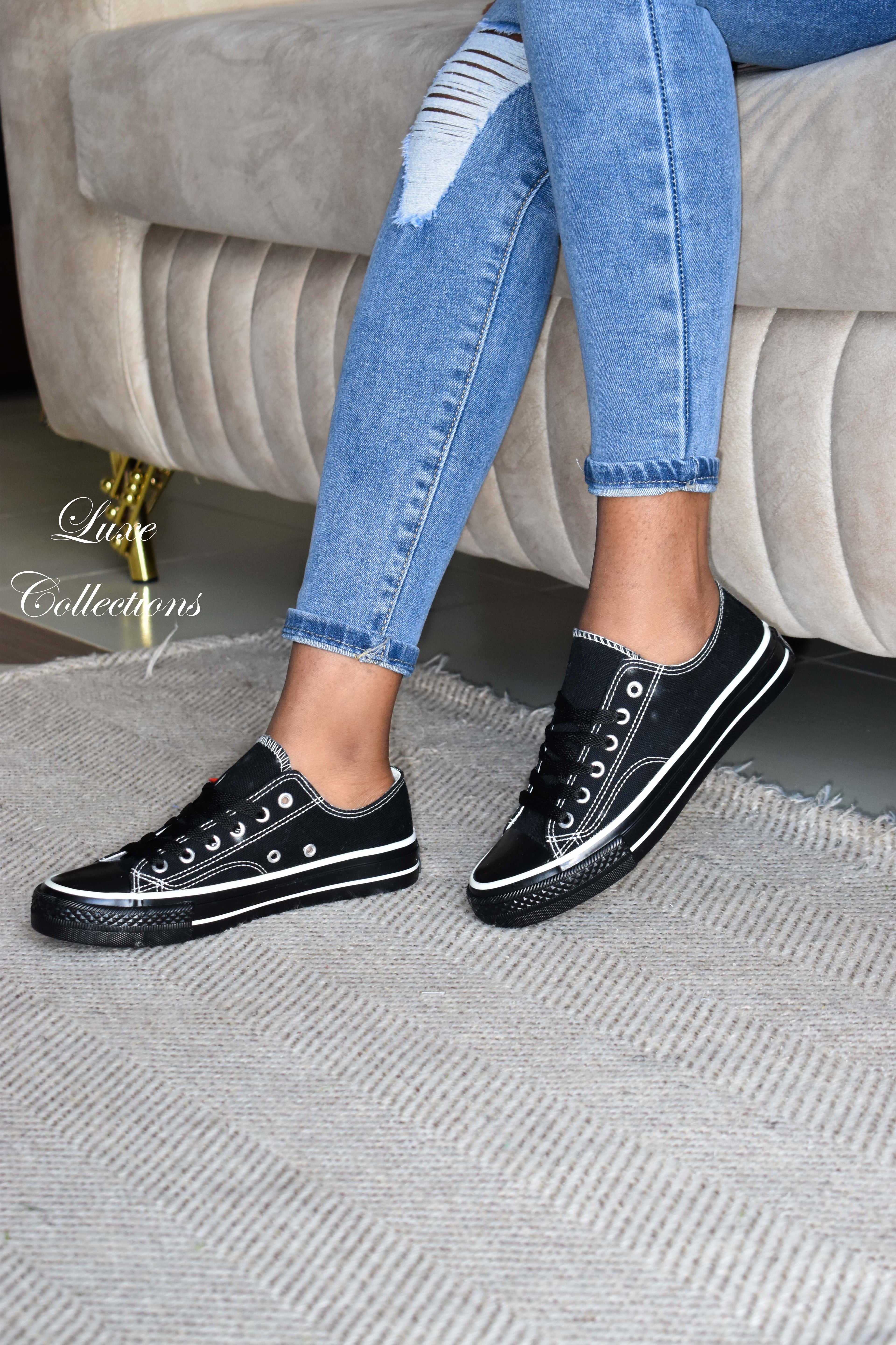 Black canvas shoes