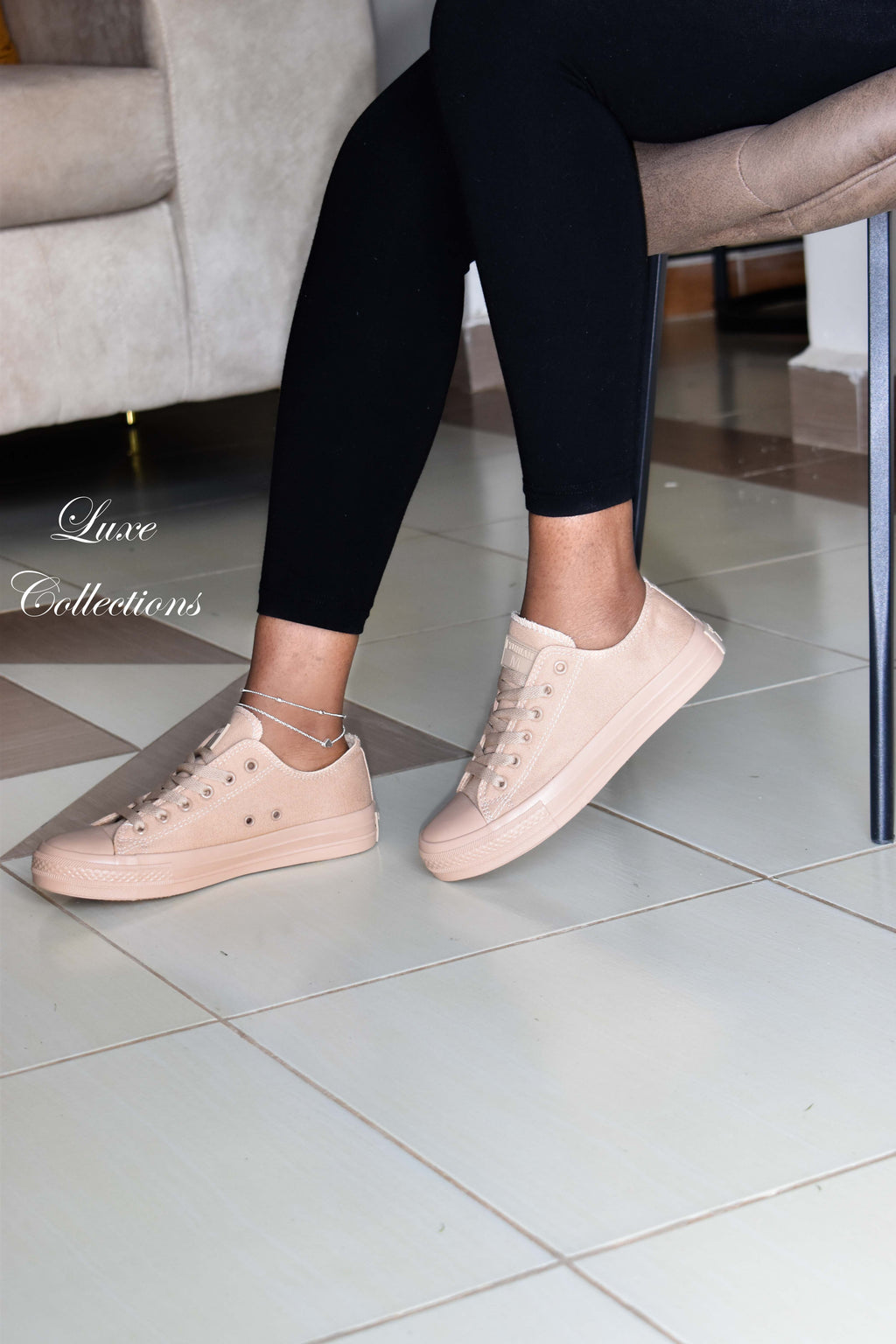 Brown canvas shoes