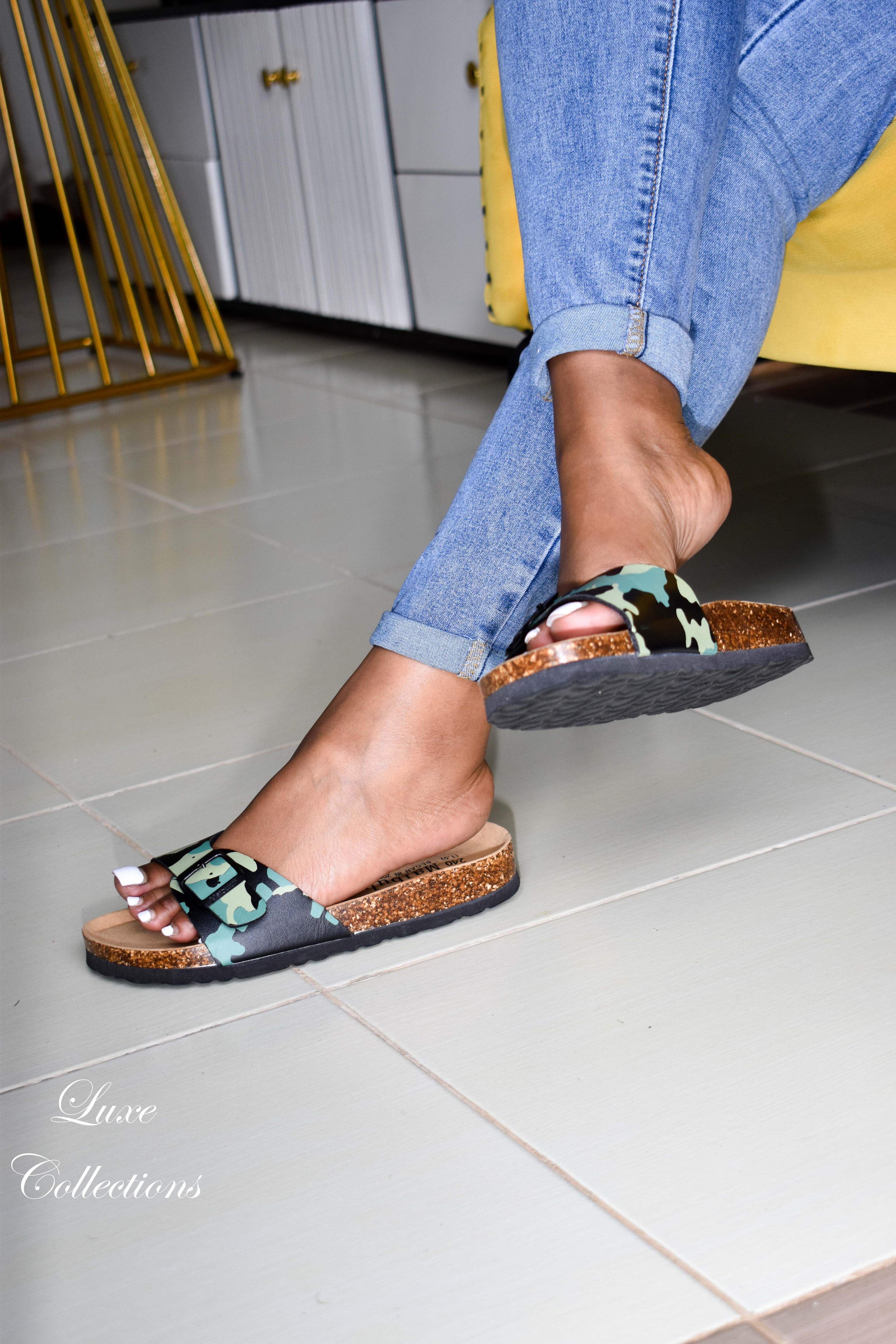 Combat Slip-on Cork Sandals