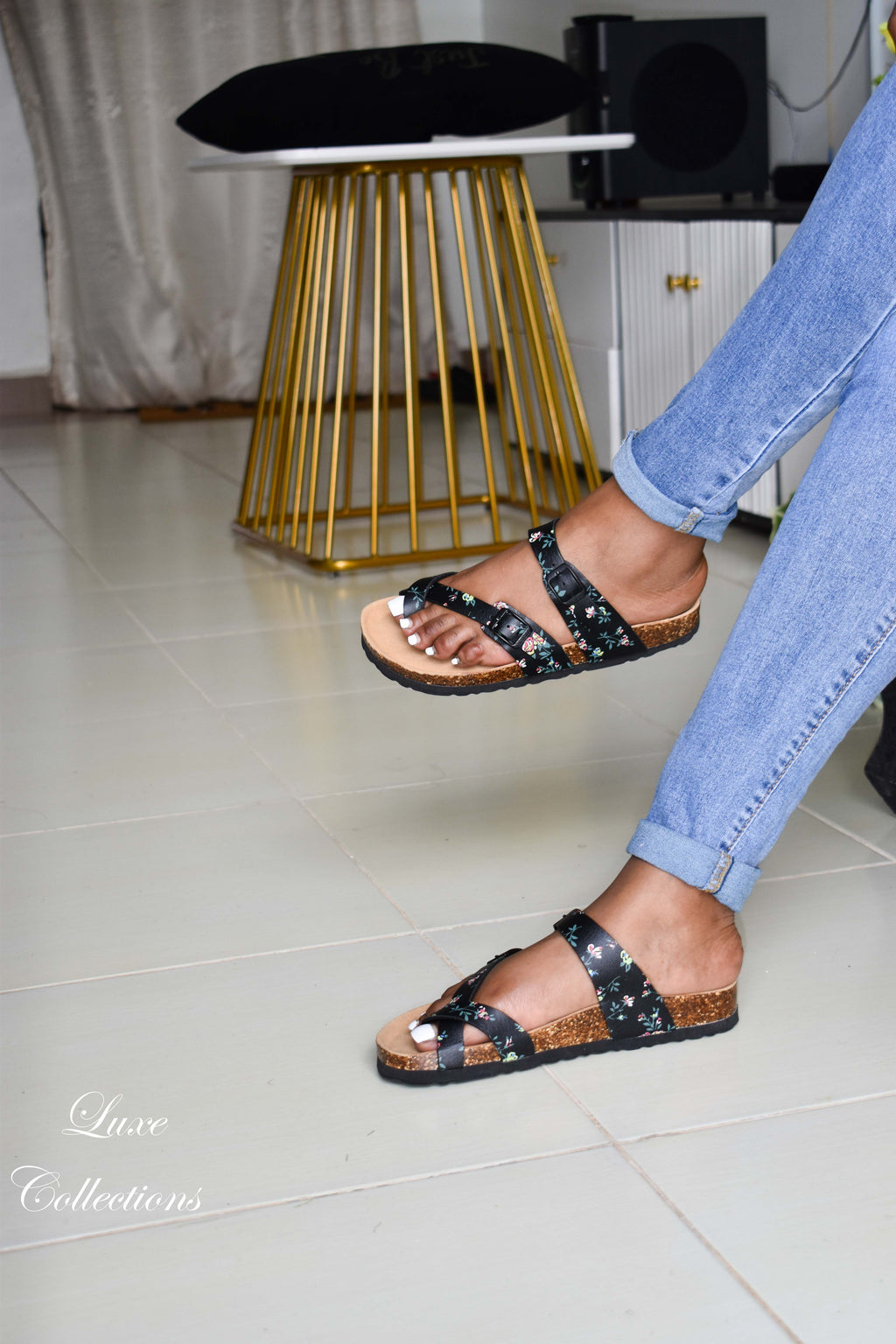 Floral Cork Sandals