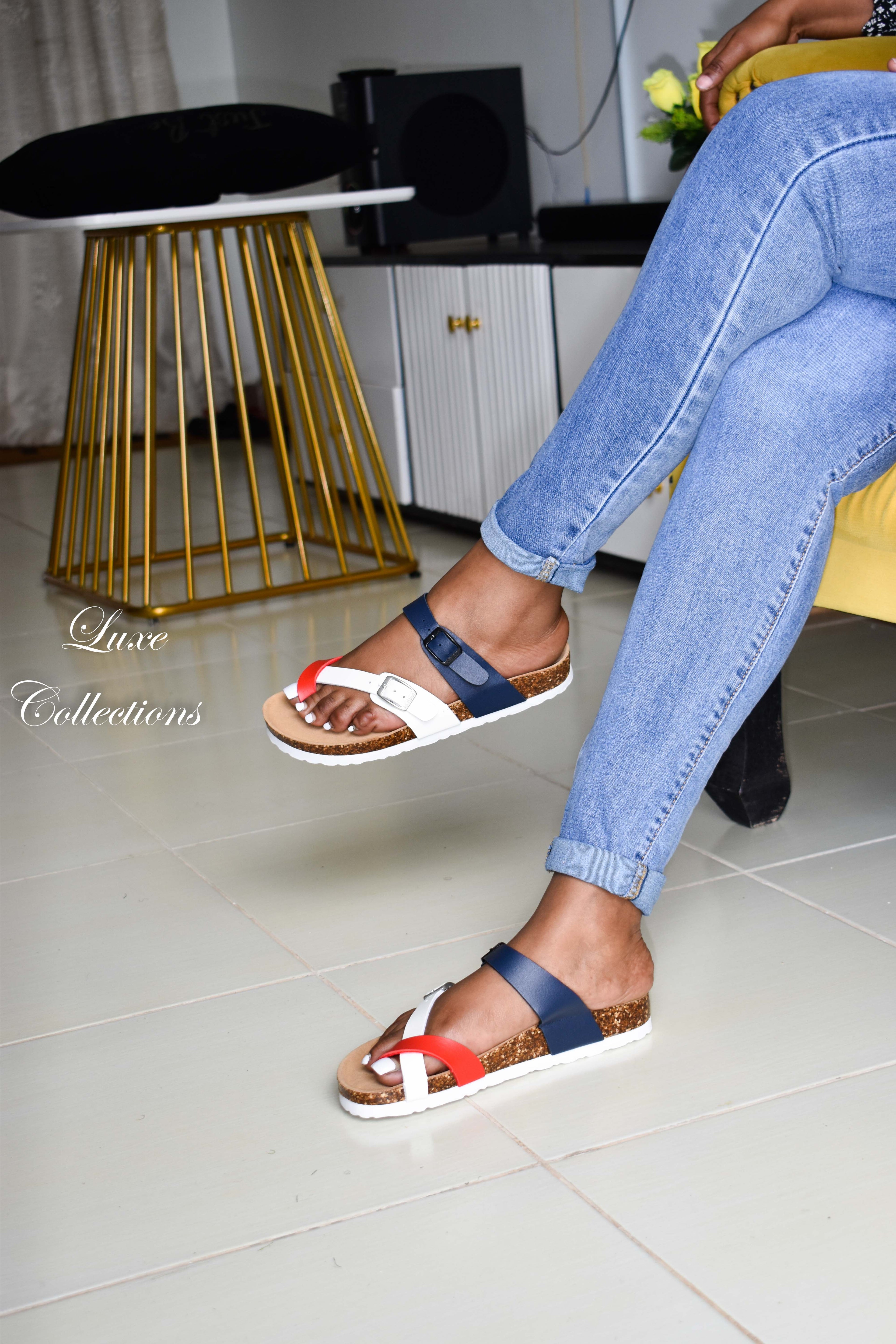 Multicolor Cork Sandals