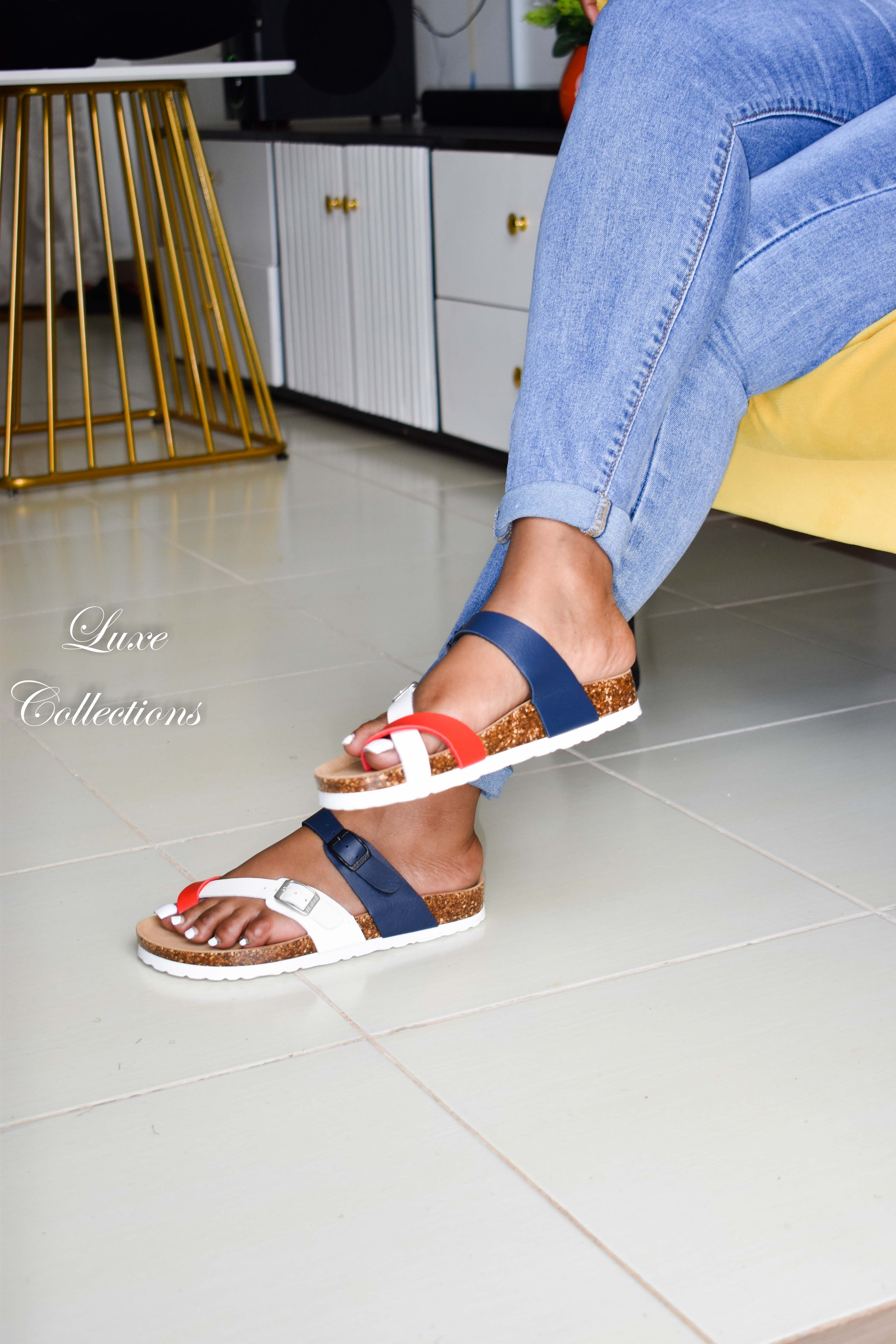 Multicolor Cork Sandals