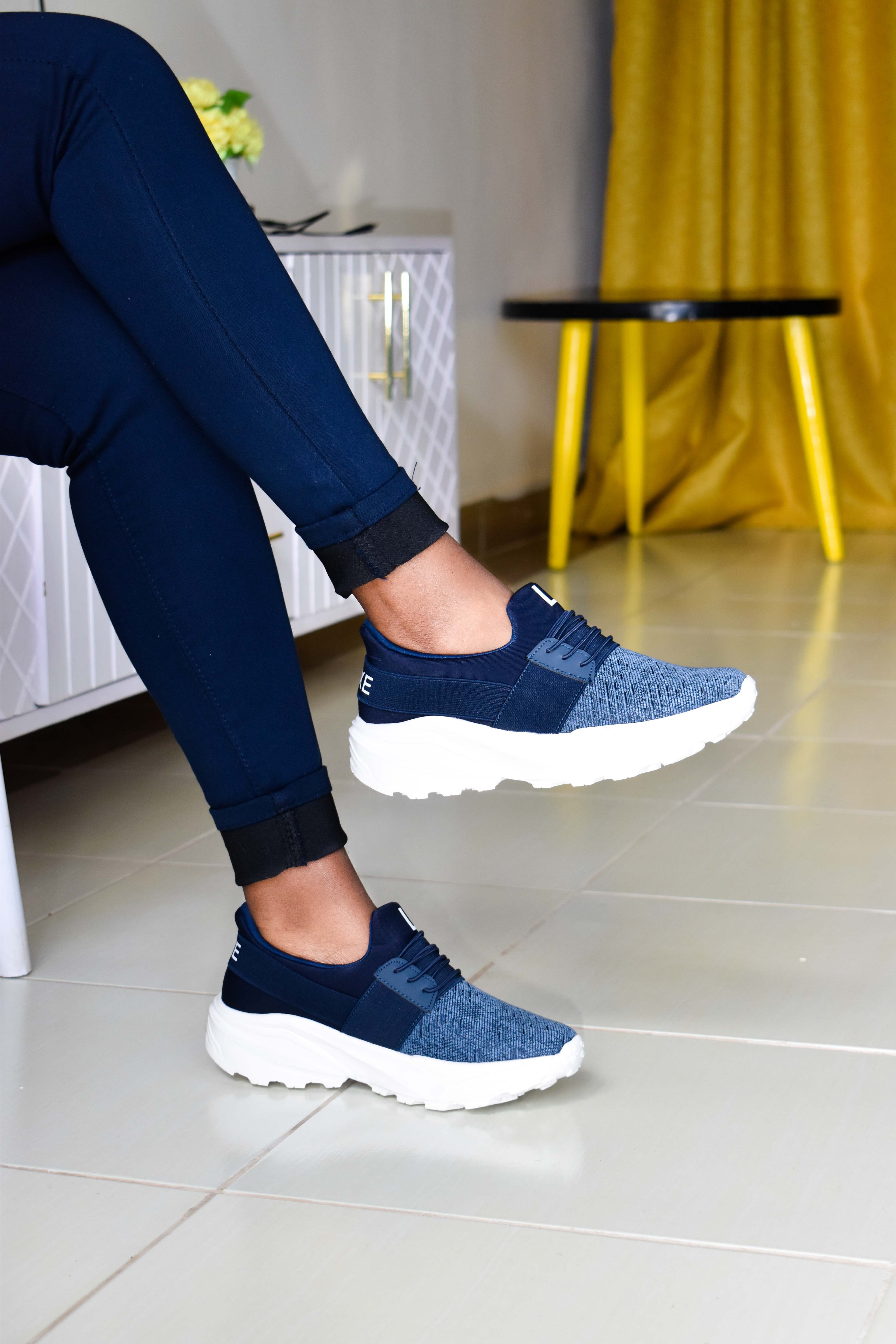 Navy Blue Luxe Sneakers