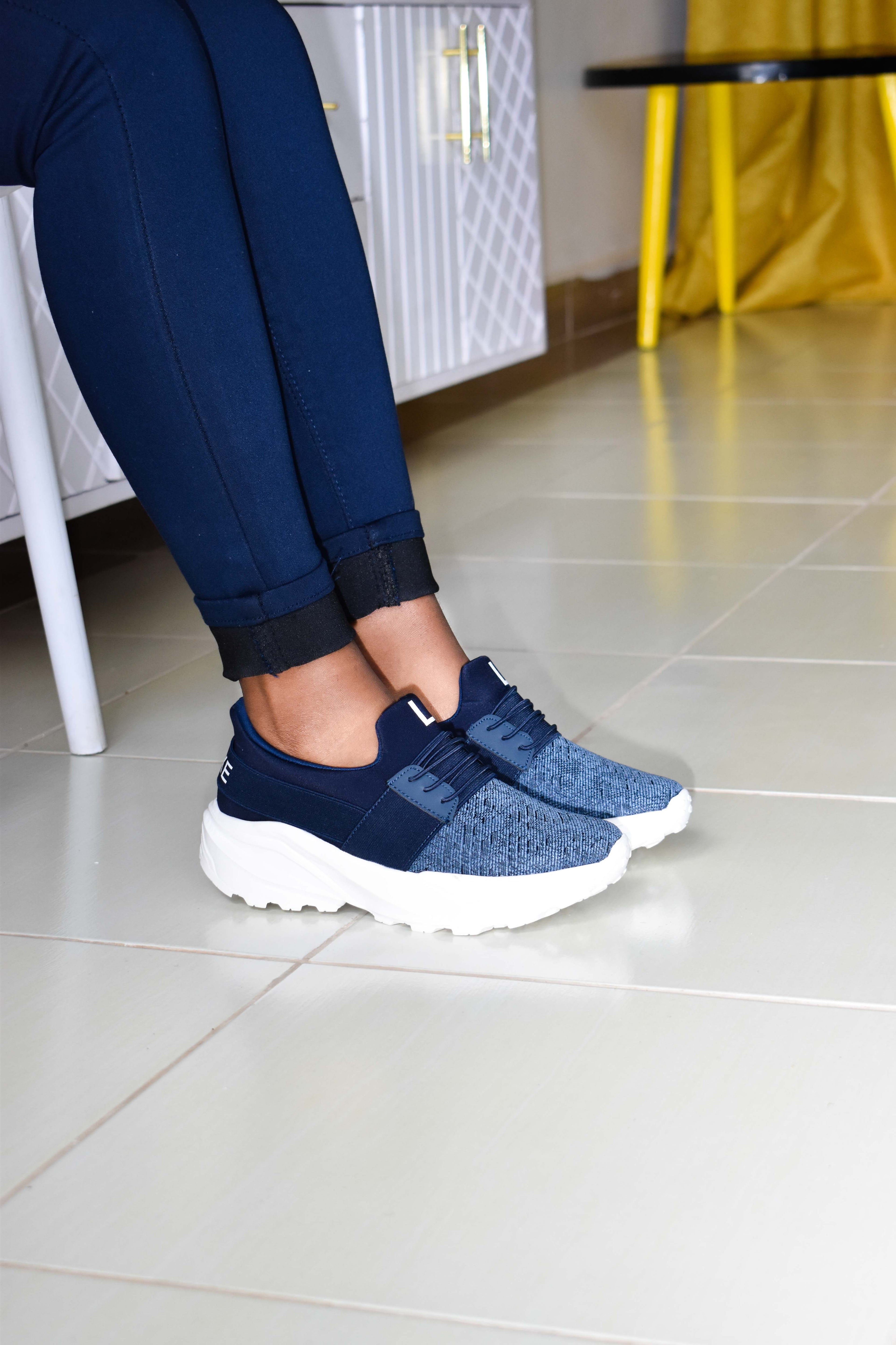 Navy Blue Luxe Sneakers