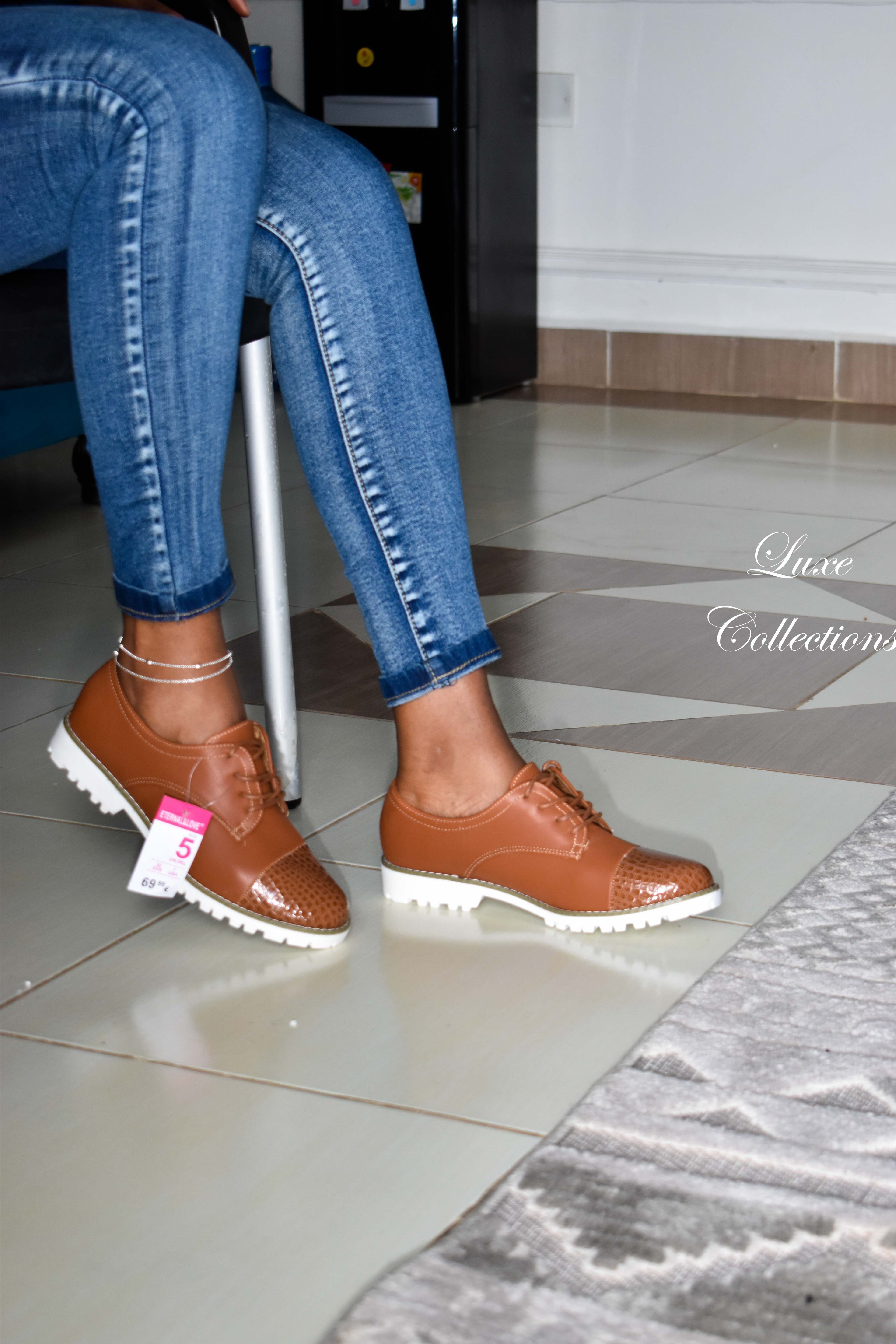 Brown Half Wetlook Brogues