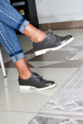 Grey Half Wetlook Brogues