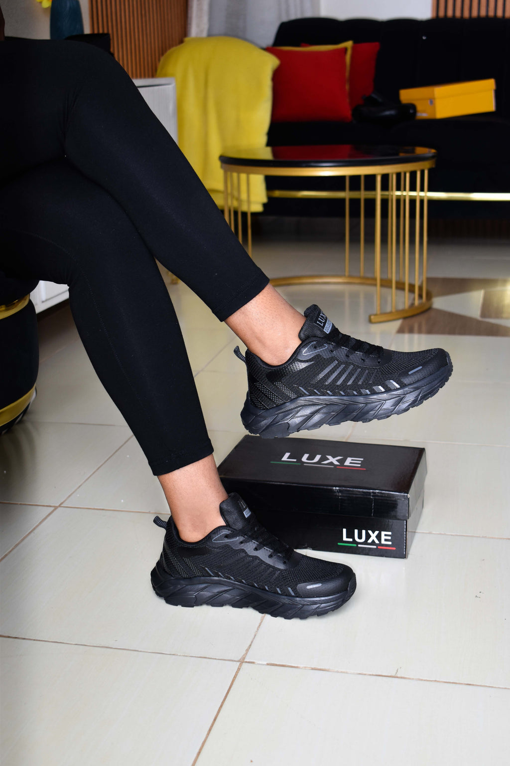 All black Luxe Sneakers