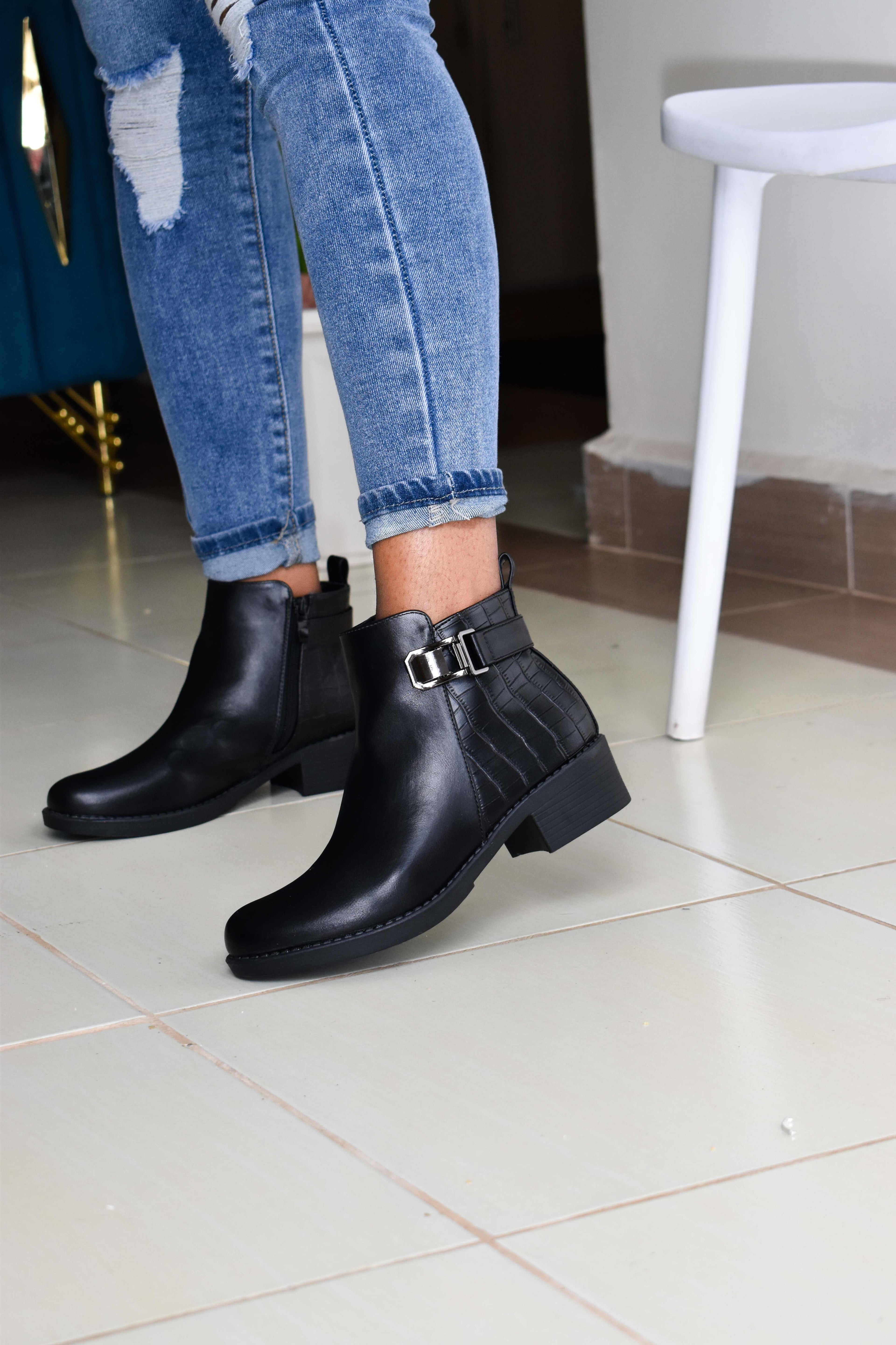 Black Luxe Ankle Boots