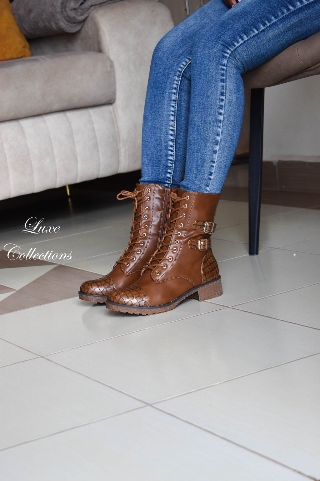 Brown Track Boots