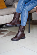 Dark Brown Track Boots