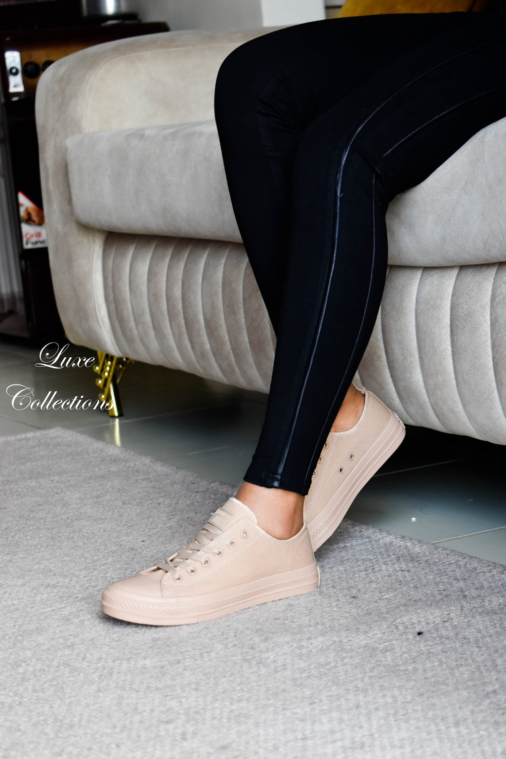 Brown canvas shoes